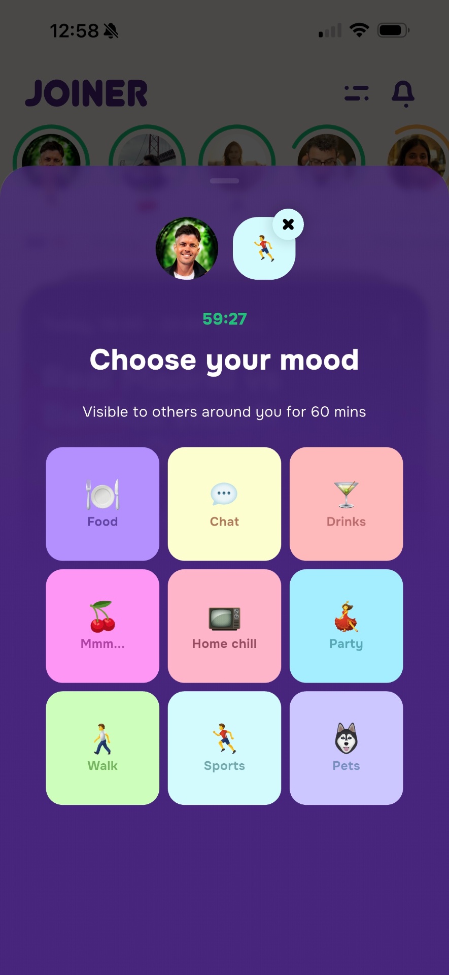 Joiner app mood selector