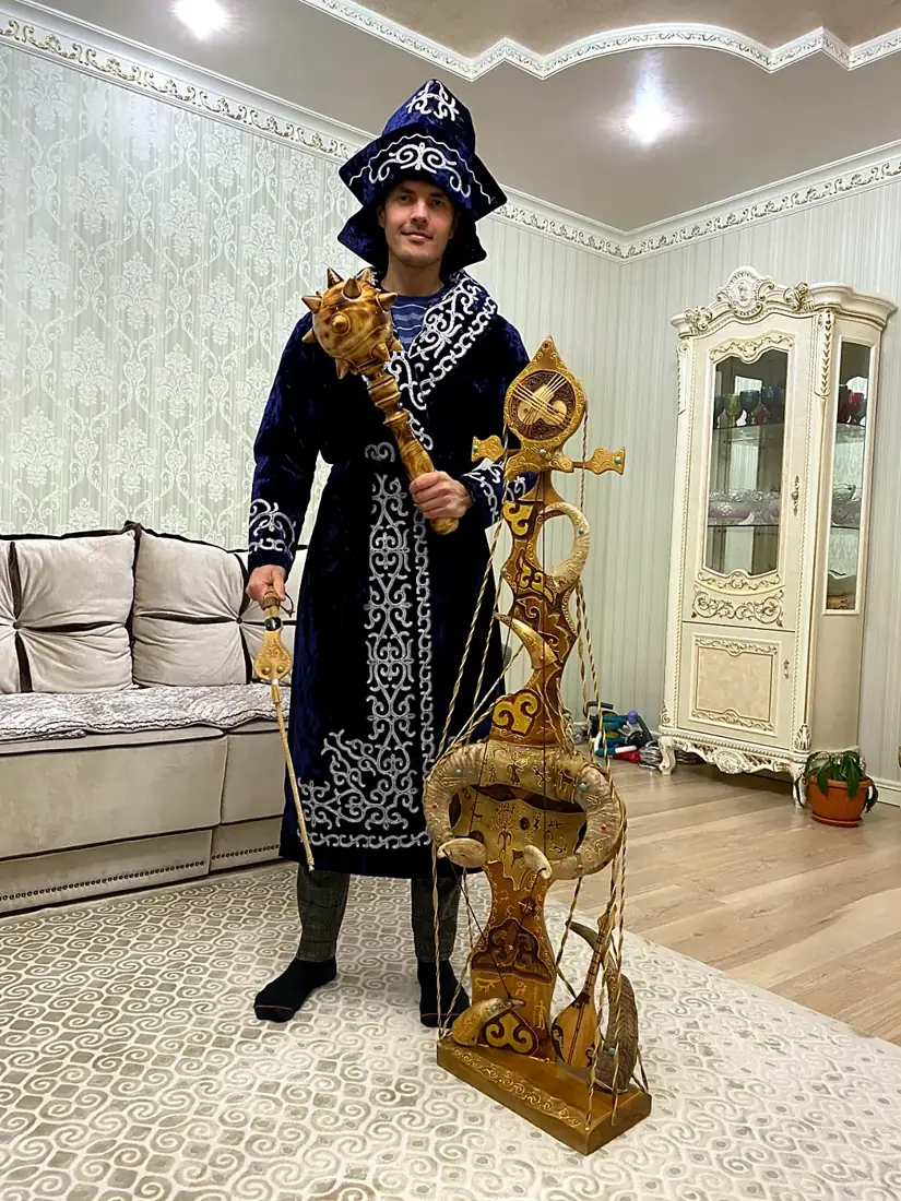 Eduard in a traditional Kazakh costume